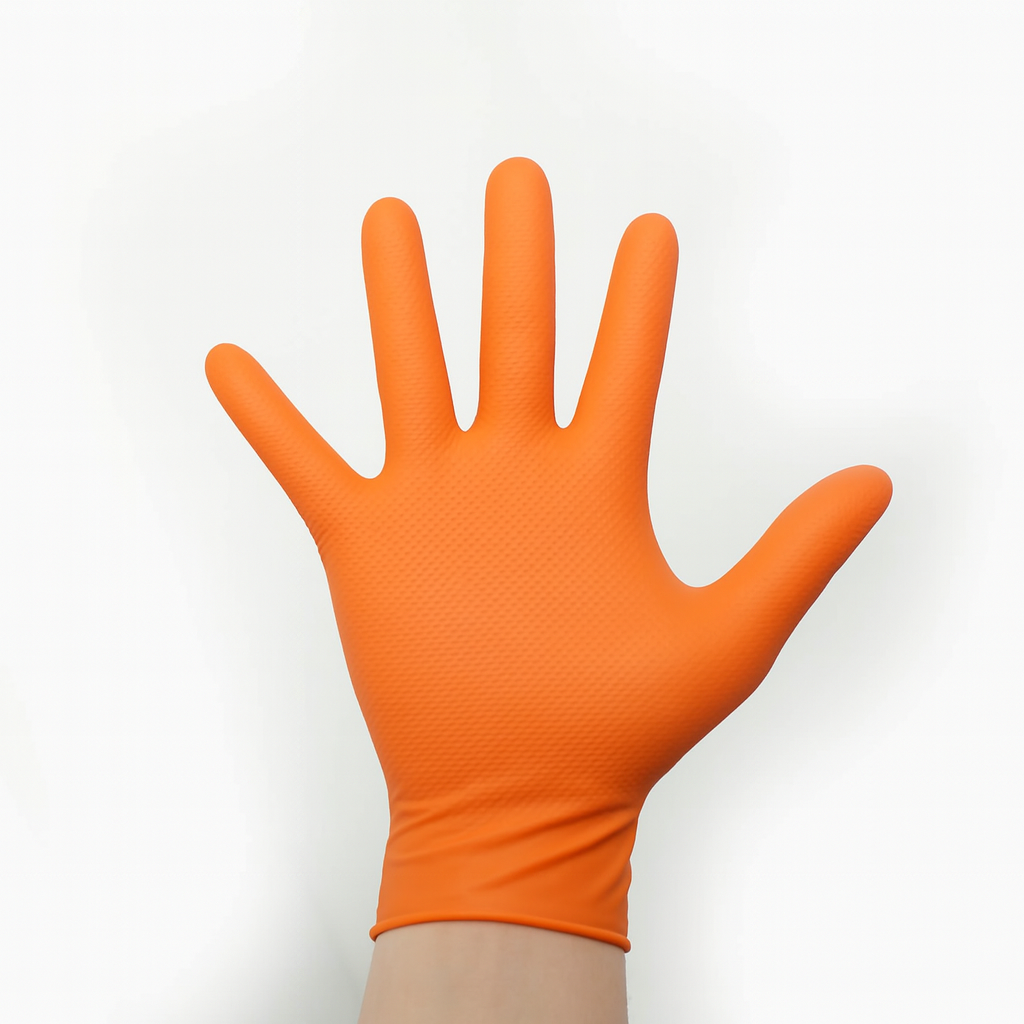 Nitrilinės pirštinės MERCATOR GO GRIP, oranžinės,  50 vnt.